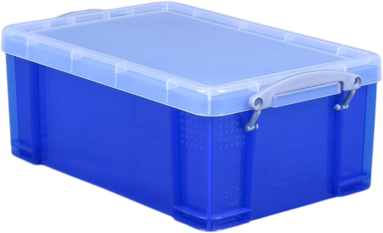 Really Useful Box Aufbewahrungsbox 9,0 l transparent, blau 39,5 x 25,5 x 15,5 cm