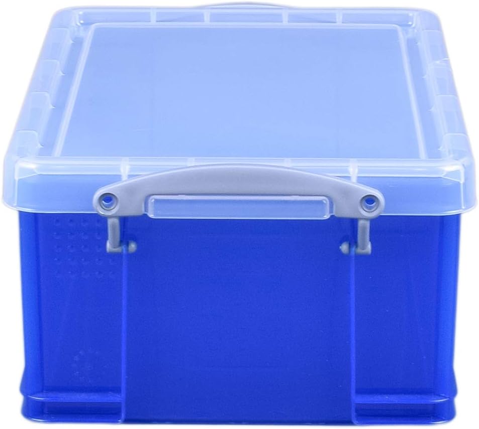 Really Useful Box Aufbewahrungsbox 9,0 l transparent, blau 39,5 x 25,5 x 15,5 cm