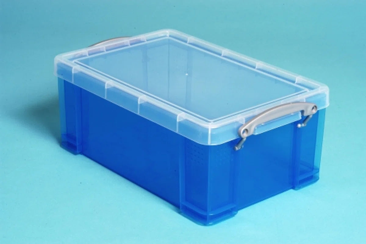 Really Useful Box Aufbewahrungsbox 9,0 l transparent, blau 39,5 x 25,5 x 15,5 cm