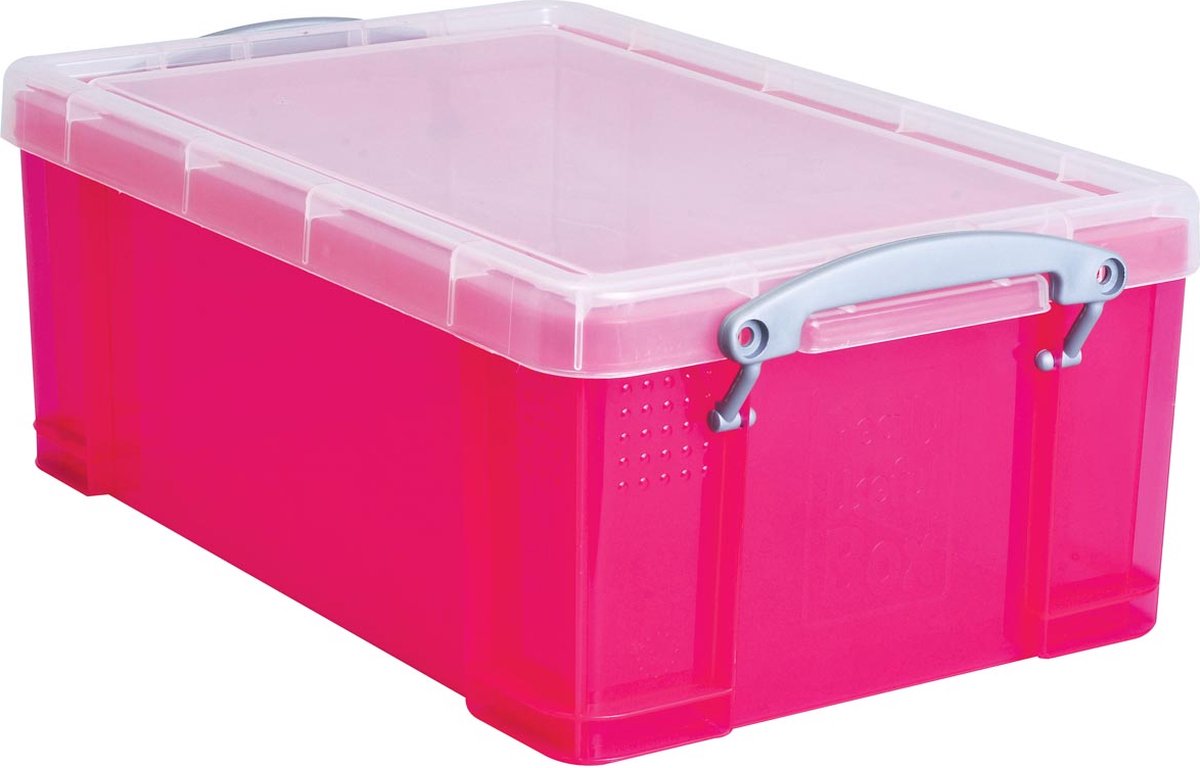 Really Useful Box Aufbewahrungsbox 9,0 l transparent, pink 39,5 x 25,5 x 15,5 cm
