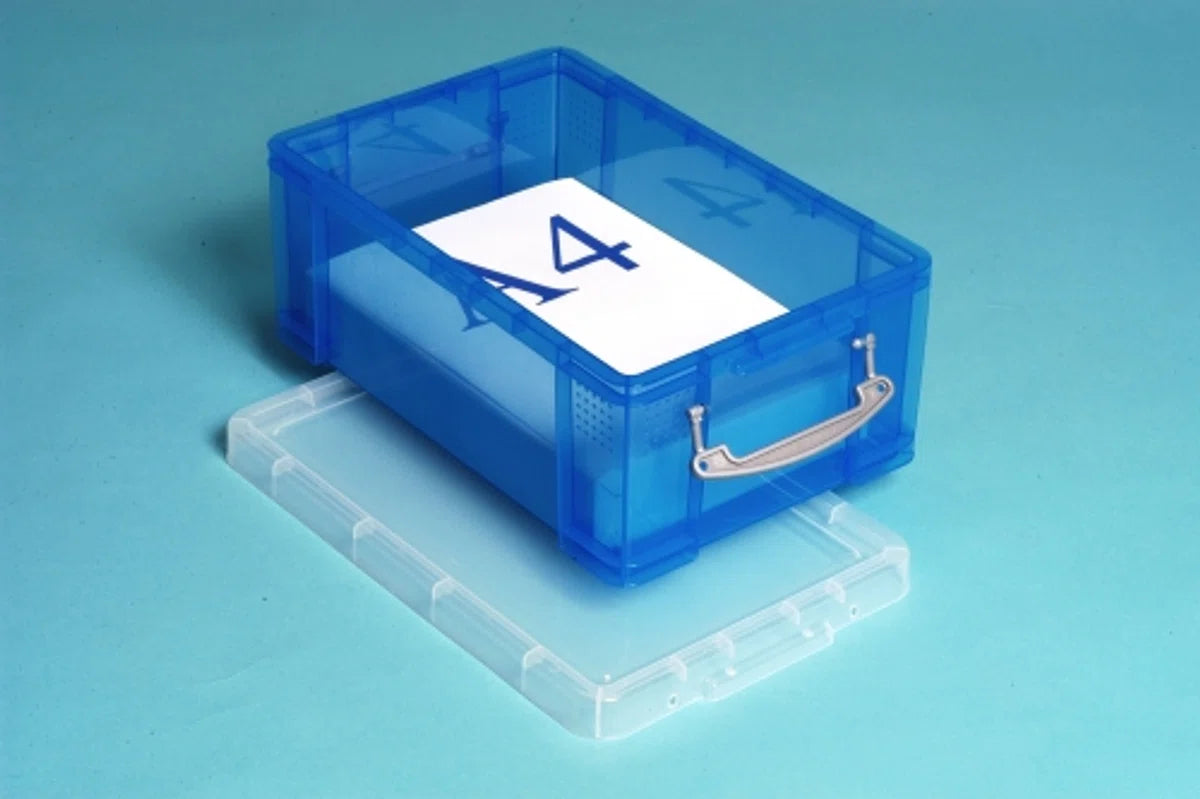 Really Useful Box Aufbewahrungsbox 9,0 l transparent, blau 39,5 x 25,5 x 15,5 cm